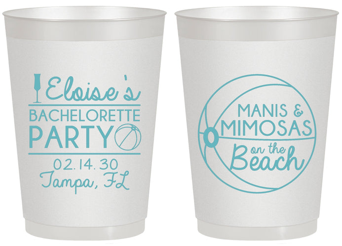 Personalized Bachelorette 20 oz Frosted Cups - Manis Mimosas | 60149