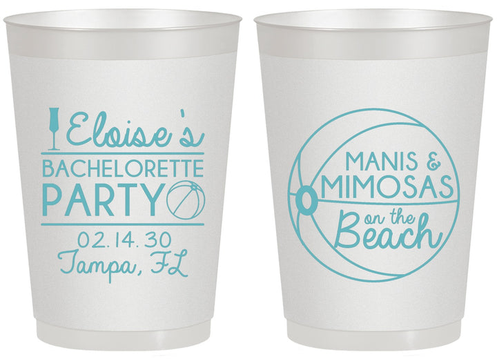 Personalized Bachelorette 20 oz Frosted Cups - Manis Mimosas | 60149