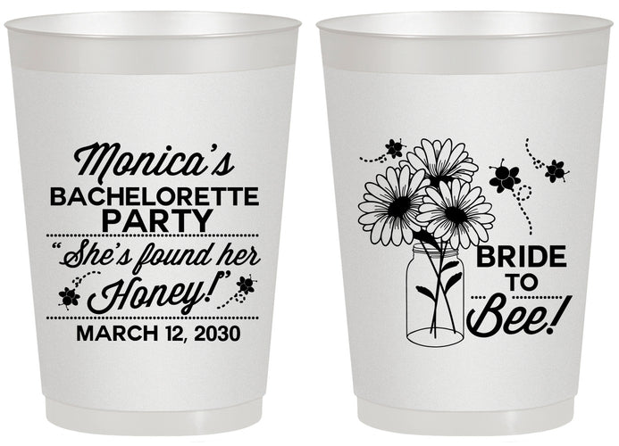Personalized Bachelorette 20 oz Frosted Cups - Bride To Bee | 60152