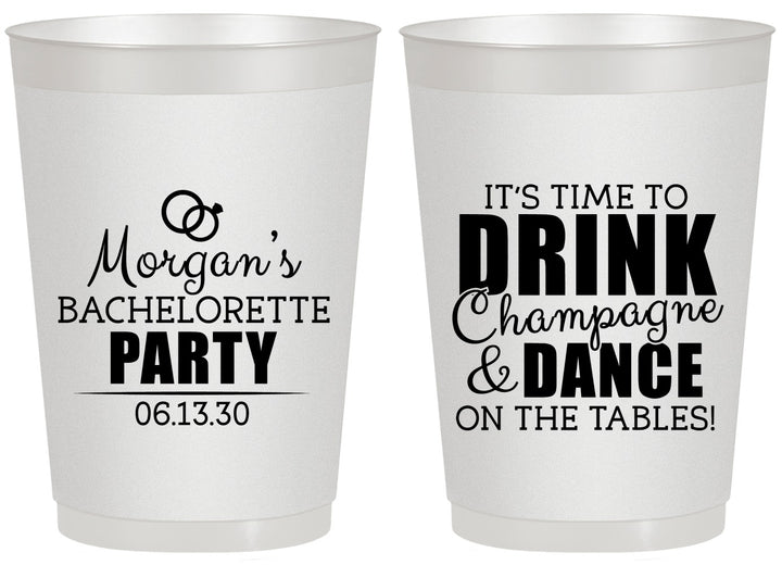 Personalized Bachelorette 20 oz Frosted Cups - Drink Champagne Dance | 60154