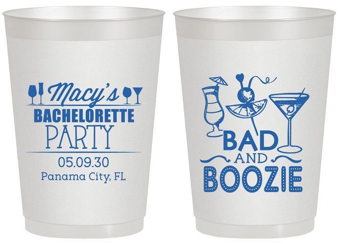 Personalized Bachelorette 20 oz Frosted Cups - Bad And Boozie | 60155