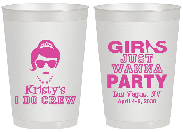 Personalized Bachelorette 20 oz Frosted Cups - Girls Just Wanna Party | 60158