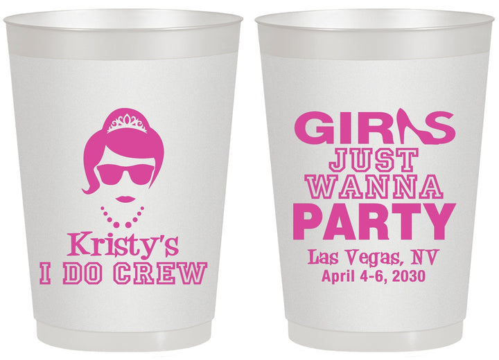 Personalized Bachelorette 20 oz Frosted Cups - Girls Just Wanna Party | 60158