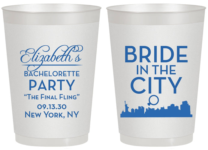 Personalized Bachelorette 20 oz Frosted Cups - New York | 60162