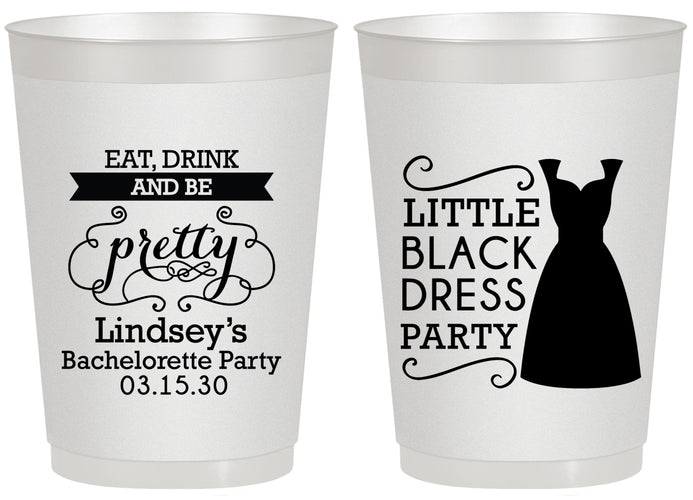 Personalized Bachelorette 20 oz Frosted Cups - Little Black Dress | 60164