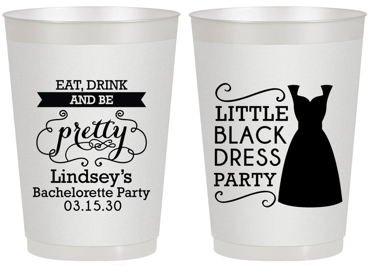 Personalized Bachelorette 20 oz Frosted Cups - Little Black Dress | 60164