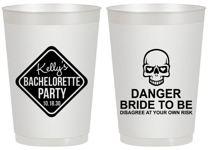Personalized Bachelorette 20 oz Frosted Cups - Danger Bride To Be | 60165