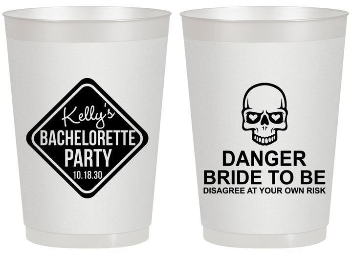 Personalized Bachelorette 20 oz Frosted Cups - Danger Bride To Be | 60165
