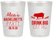 Personalized Bachelorette 20 oz Frosted Cups - Drink Big Eat Pig | 60169