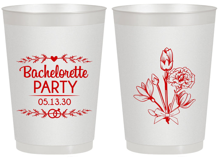 Personalized Bachelorette 20 oz Frosted Cups - Flowers | 60174