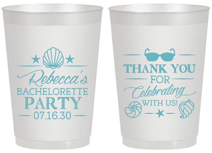 Personalized Bachelorette 20 oz Frosted Cups - Beach | 60177