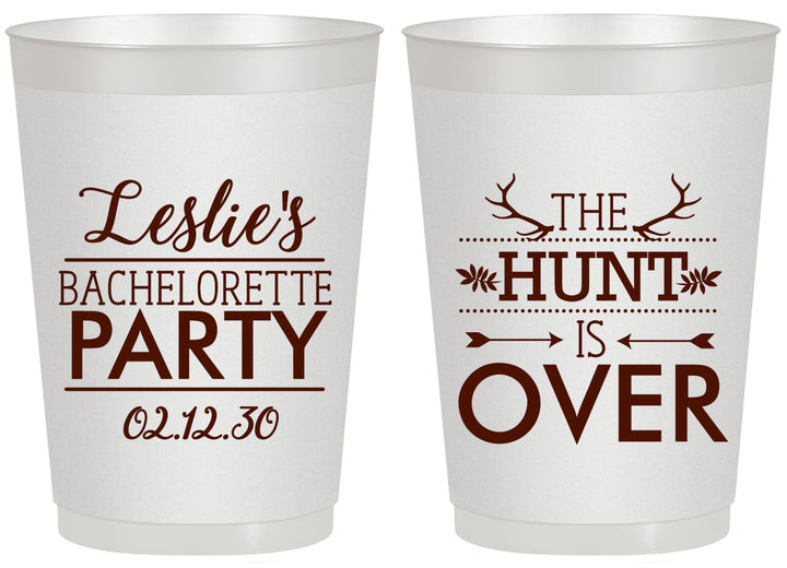 Personalized Bachelorette 20 oz Frosted Cups - The Hunt Is Over | 60184