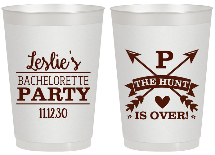 Personalized Bachelorette 20 oz Frosted Cups - The Hunt Is Over | 60186