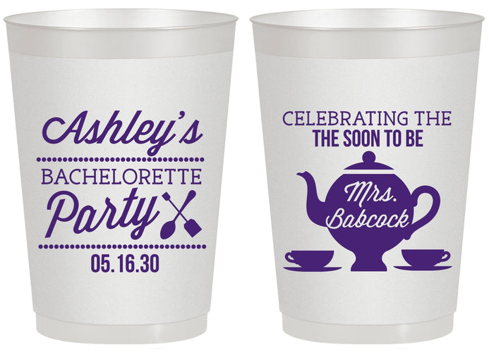 Personalized Bachelorette 20 oz Frosted Cups - Teapot | 60189