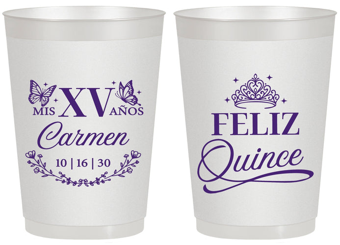 Personalized Quinceanera 20 oz Frosted Cups - Mis Quince Anos | 70000