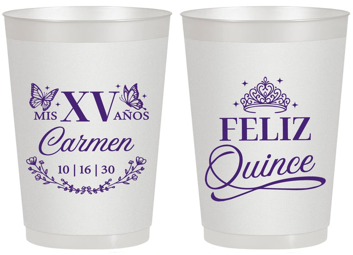 Personalized Quinceanera 20 oz Frosted Cups - Mis Quince Anos | 70000