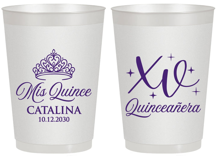 Personalized Quinceanera 20 oz Frosted Cups - Mis Quince Anos | 70002