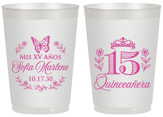 Personalized Quinceanera 20 oz Frosted Cups - Mis Quince Anos | 70007
