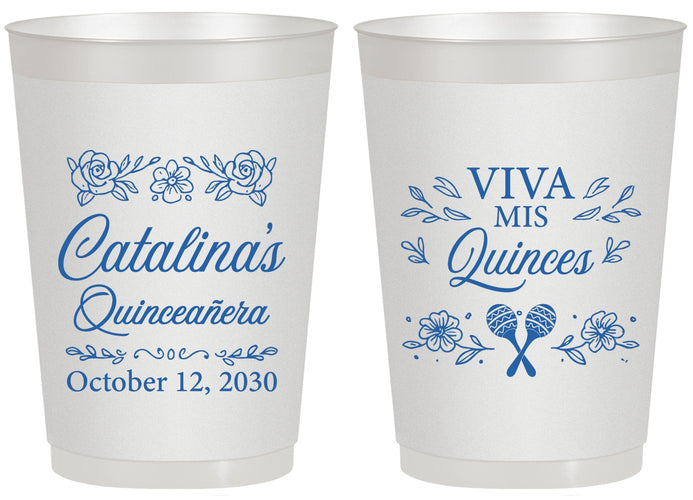 Personalized Quinceanera 20 oz Frosted Cups - Viva Mis Quinces | 70009