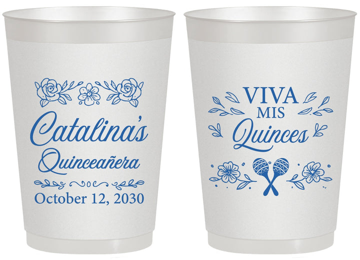 Personalized Quinceanera 20 oz Frosted Cups - Viva Mis Quinces | 70009