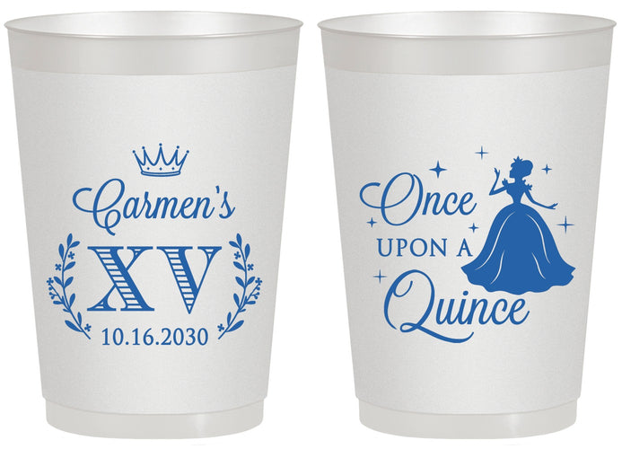 Personalized Quinceanera 20 oz Frosted Cups - Once Upon A Quince | 70011