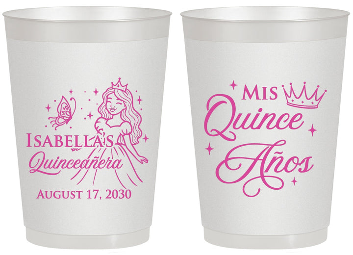Personalized Quinceanera 20 oz Frosted Cups - Mis Quince Anos | 70012