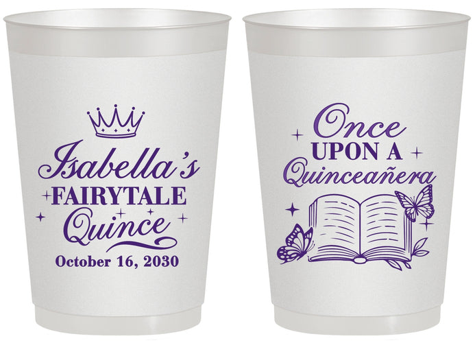 Personalized Quinceanera 20 oz Frosted Cups - Once Upon A Quince | 70013
