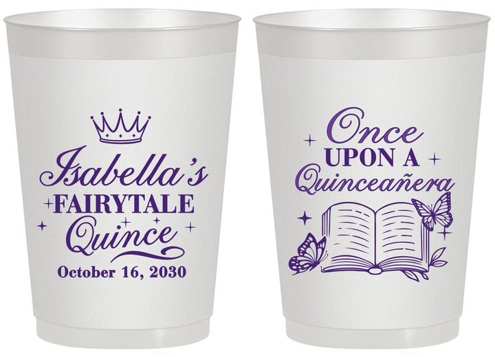 Personalized Quinceanera 20 oz Frosted Cups - Once Upon A Quince | 70013