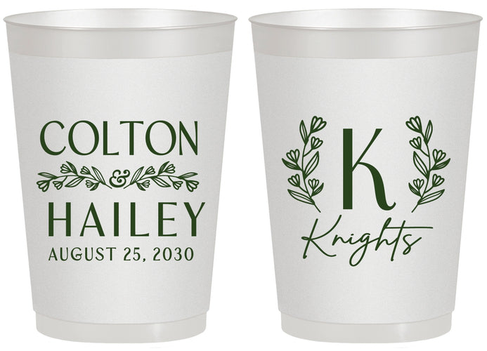 Personalized Wedding 20 oz Frosted Cups - Monogram | 800