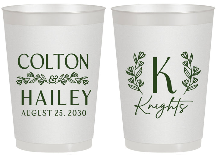 Personalized Wedding 20 oz Frosted Cups - Monogram | 800