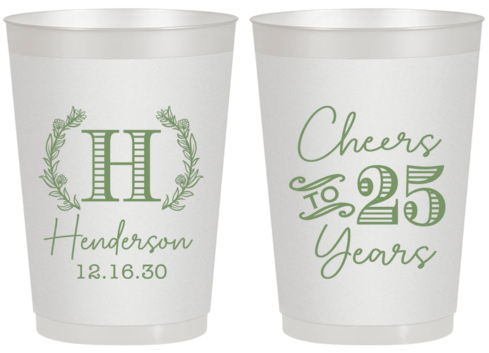 Personalized Anniversary 20 oz Frosted Cups - Cheers To 25 Years | 80002
