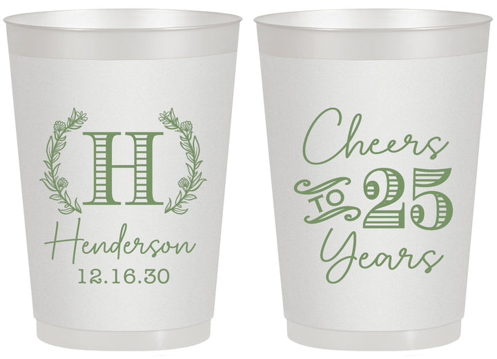 Personalized Anniversary 20 oz Frosted Cups - Cheers To 25 Years | 80002