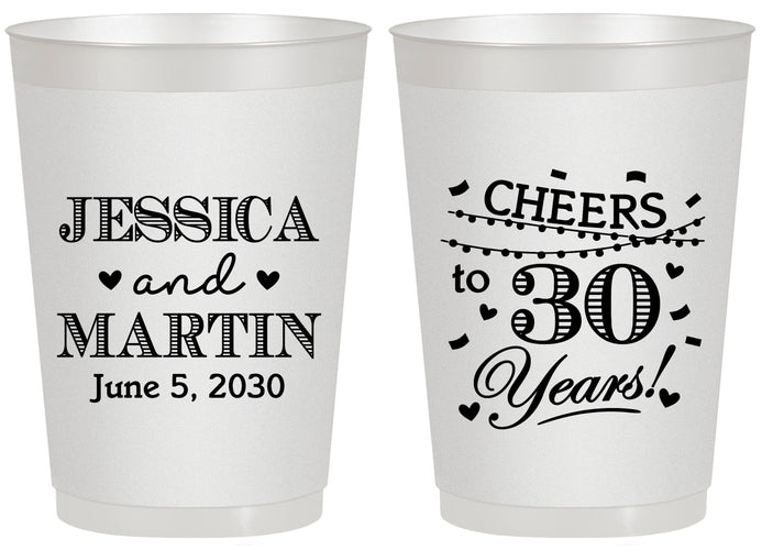 Personalized Anniversary 20 oz Frosted Cups - Cheers To 30 Years | 80003