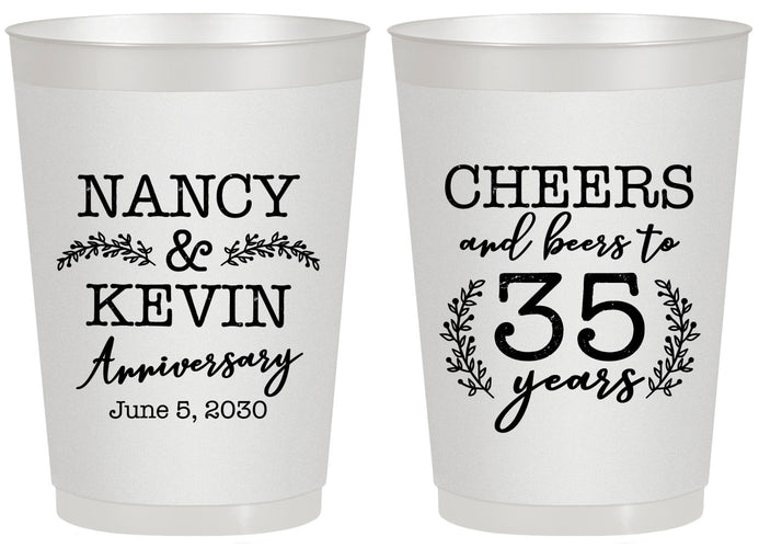 Personalized Anniversary 20 oz Frosted Cups - Cheers To 35 Years | 80004
