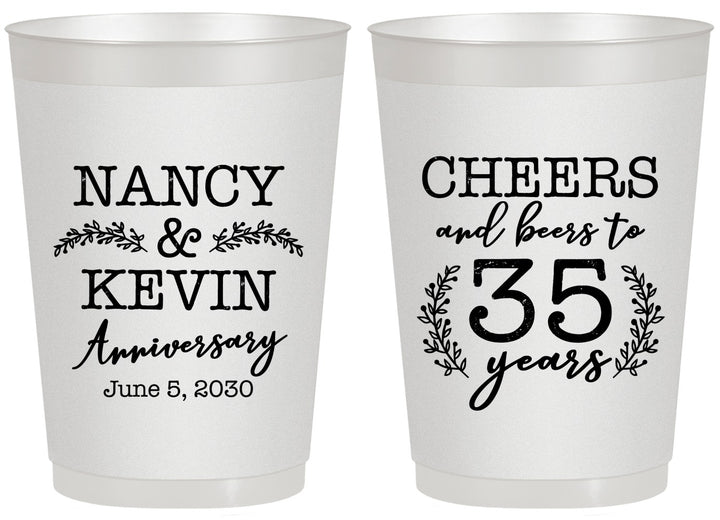 Personalized Anniversary 20 oz Frosted Cups - Cheers To 35 Years | 80004