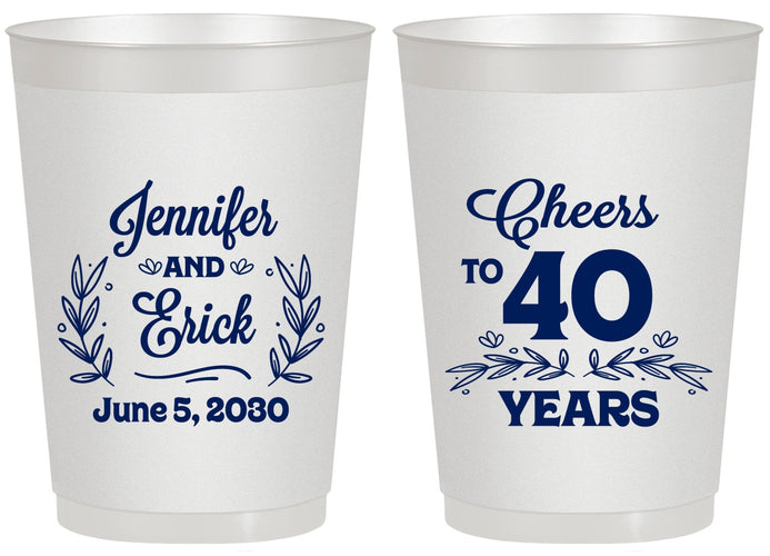 Personalized Anniversary 20 oz Frosted Cups - Cheers To 40 Years | 80005