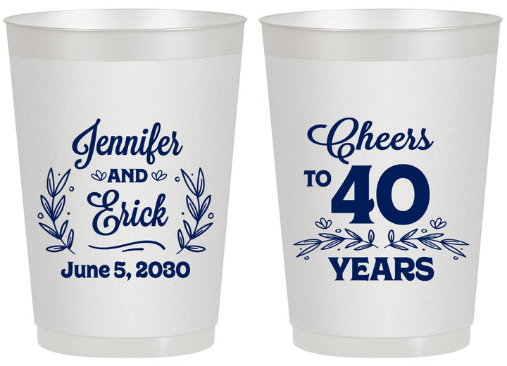 Personalized Anniversary 20 oz Frosted Cups - Cheers To 40 Years | 80005