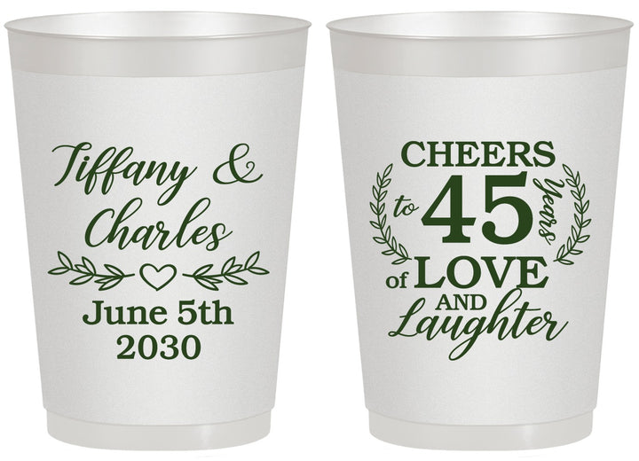 Personalized Anniversary 20 oz Frosted Cups - Cheers To 45 Years | 80006