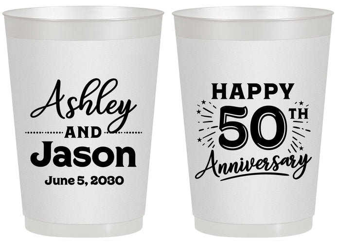 Personalized Anniversary 20 oz Frosted Cups - 50th Wedding | 80007