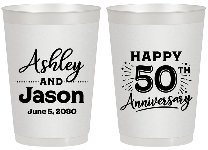 Personalized Anniversary 20 oz Frosted Cups - 50th Wedding | 80007
