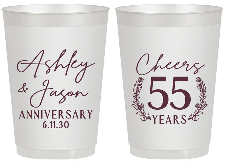 Personalized Anniversary 20 oz Frosted Cups - Cheers To 55 Years | 80008
