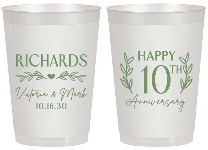 Personalized Anniversary 20 oz Frosted Cups - 10th Wedding | 80010