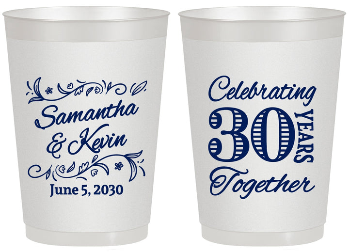 Personalized Anniversary 20 oz Frosted Cups - 30 Years Together | 80013