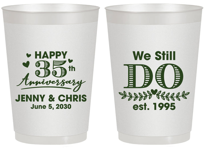 Personalized Anniversary 20 oz Frosted Cups - 35th Wedding | 80014