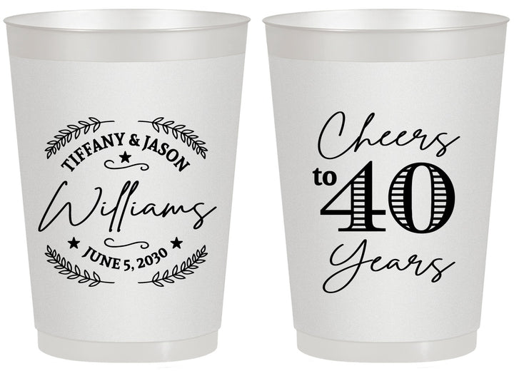 Personalized Anniversary 20 oz Frosted Cups - Cheers To 40 Years | 80015