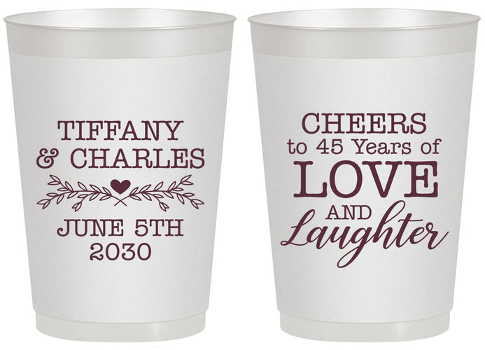Personalized Anniversary 20 oz Frosted Cups - Cheers To 45 Years | 80016