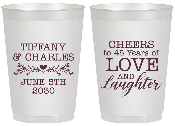 Personalized Anniversary 20 oz Frosted Cups - Cheers To 45 Years | 80016