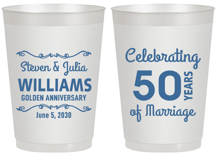Personalized Anniversary 20 oz Frosted Cups - 50 Years Of Marriage | 80017