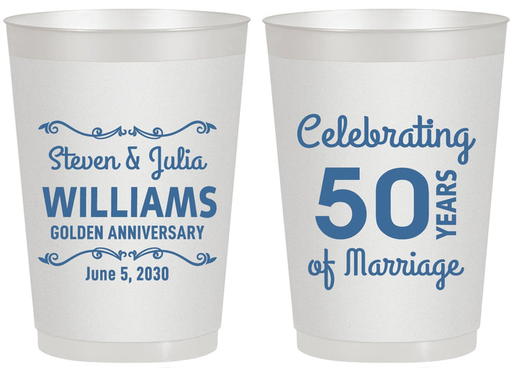 Personalized Anniversary 20 oz Frosted Cups - 50 Years Of Marriage | 80017