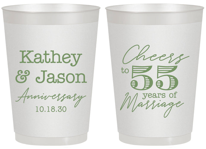 Personalized Anniversary 20 oz Frosted Cups - Cheers To 55 Years | 80018